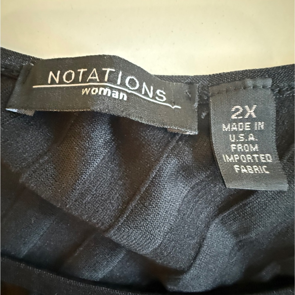 Plus Size Notations Black Ruffled Long Sleeve Sil… - image 7